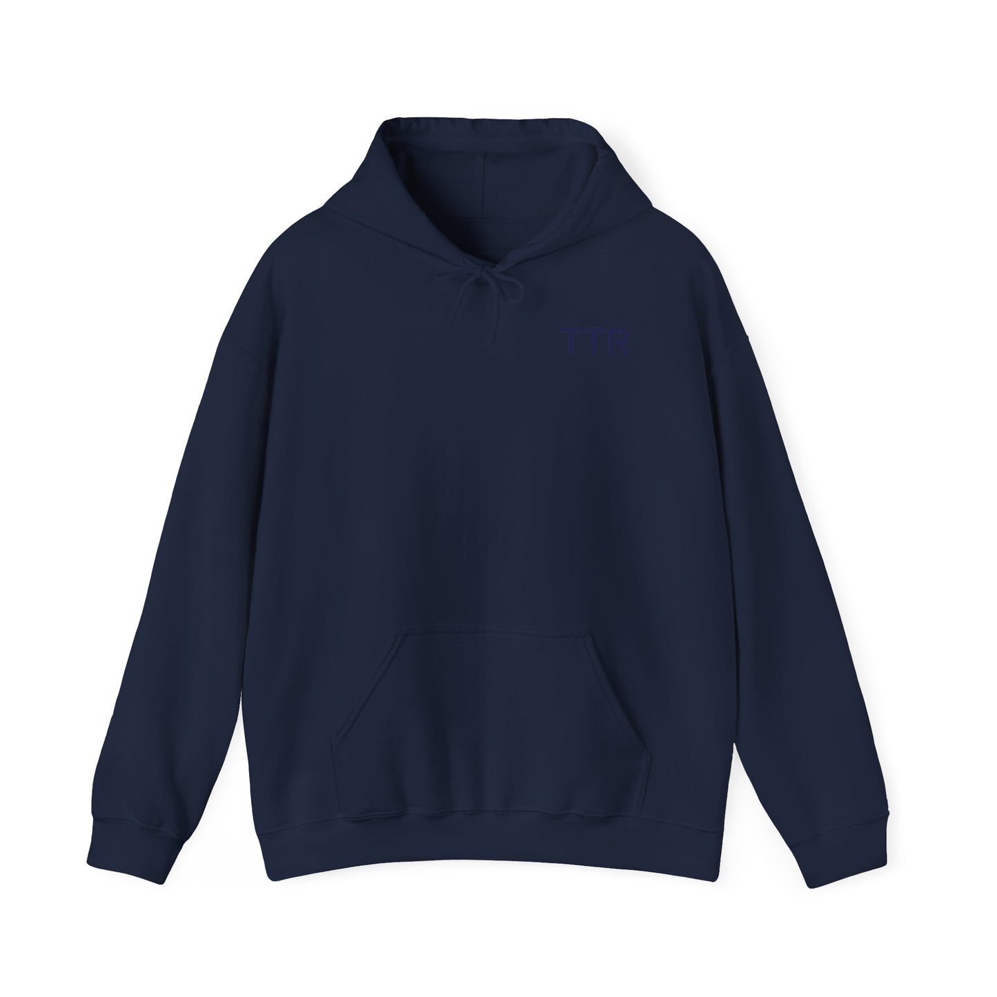 Vintage Race Car Emblem Hoodie | TTR blue logo 'Take The Risk'