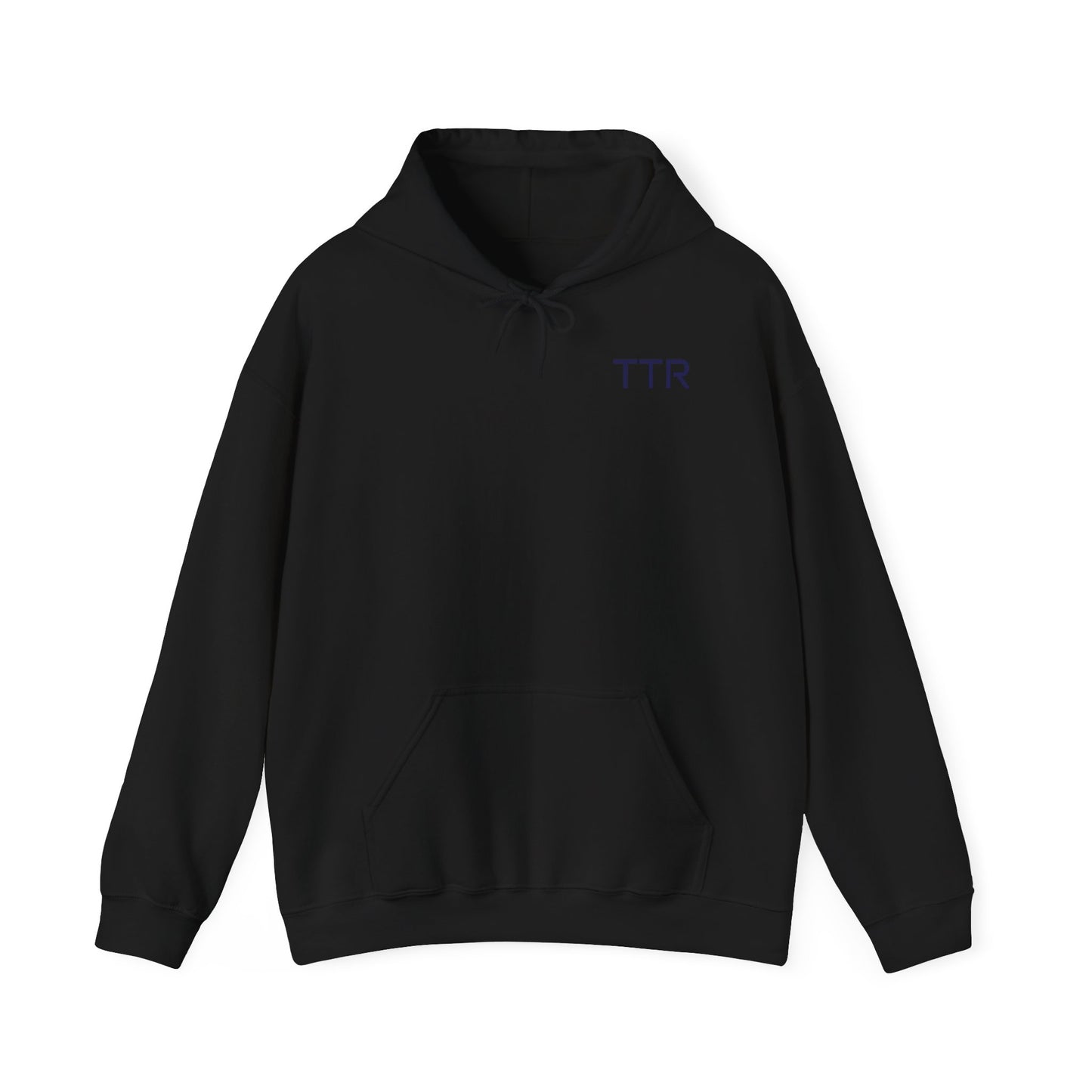 Vintage Race Car Emblem Hoodie | TTR blue logo 'Take The Risk'