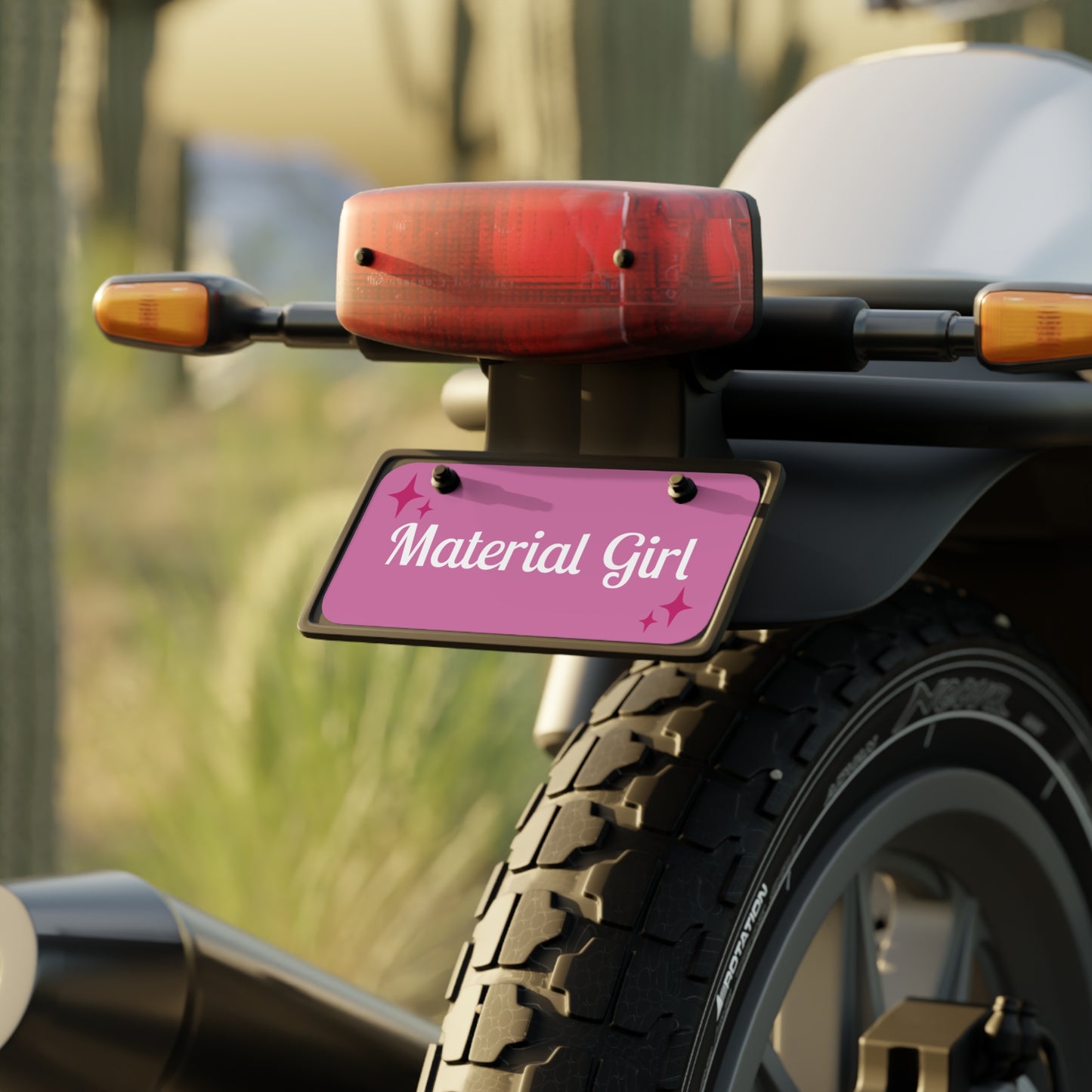 Material Girl Pink Mini License Plate — Cute Car Tag Gift