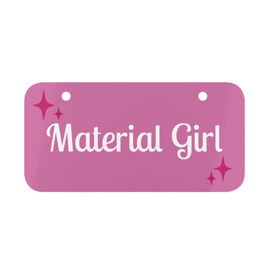 Material Girl Pink Mini License Plate — Cute Car Tag Gift