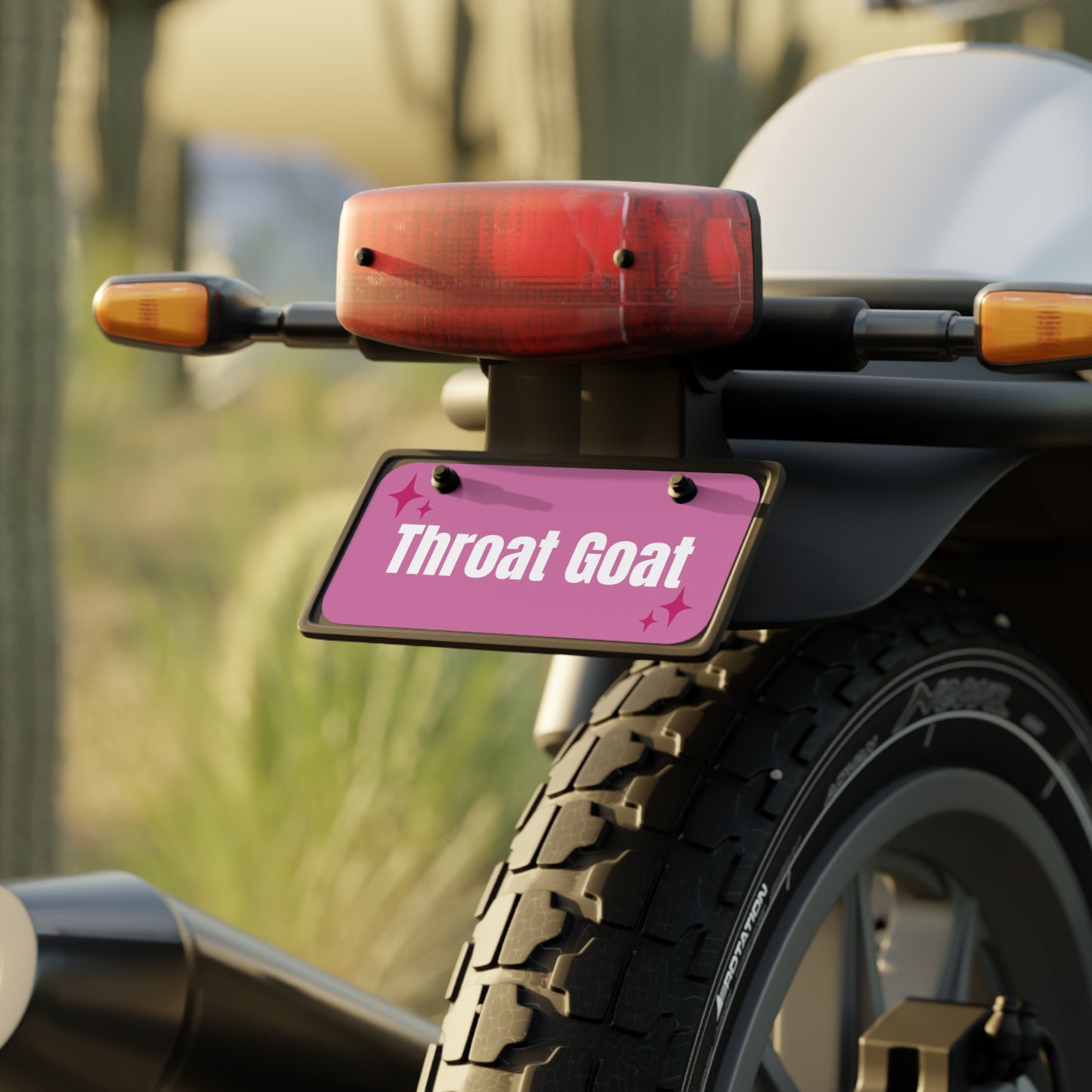 Throat Goat Pink Mini License Plate — Cute Car Tag Gift