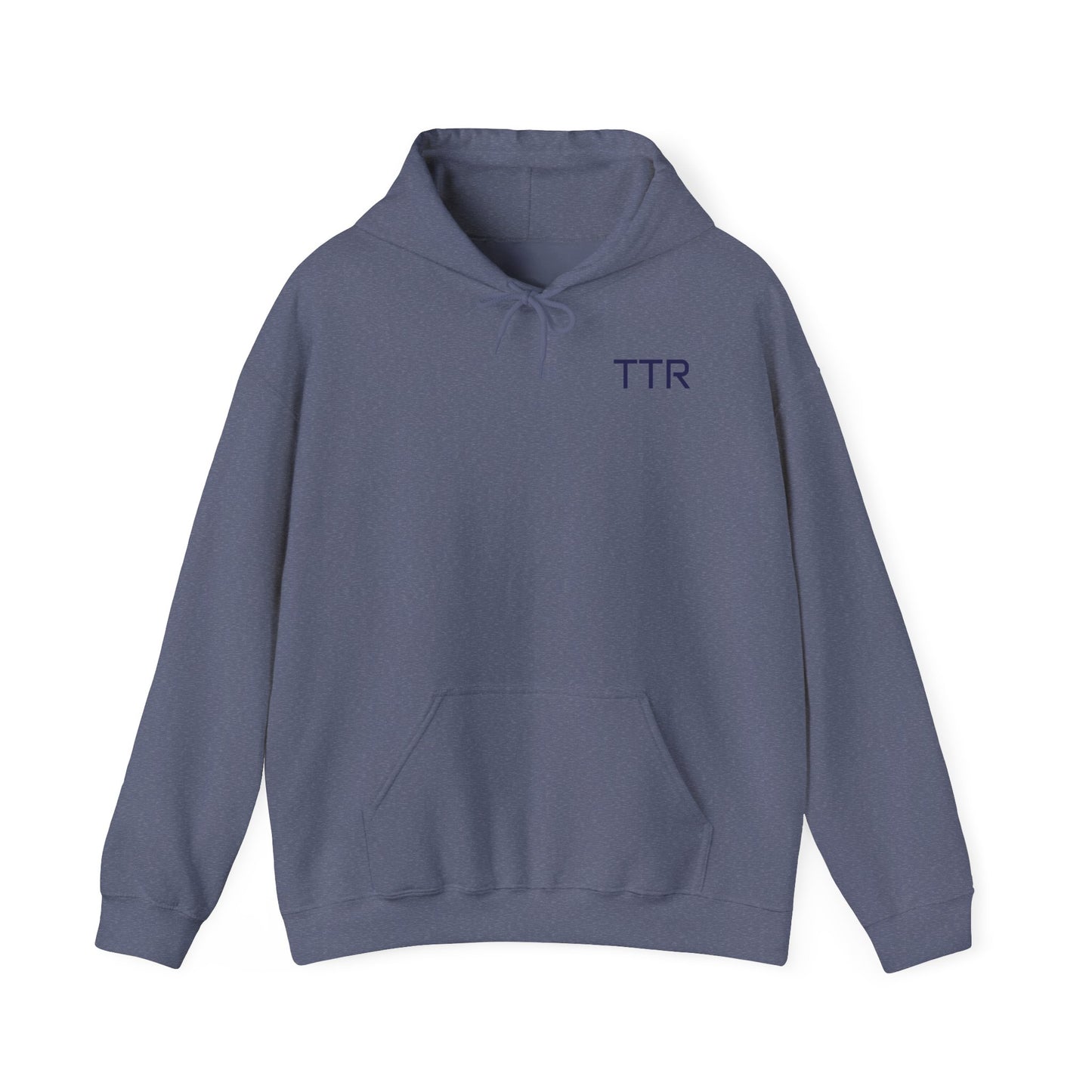 Vintage Race Car Emblem Hoodie | TTR blue logo 'Take The Risk'