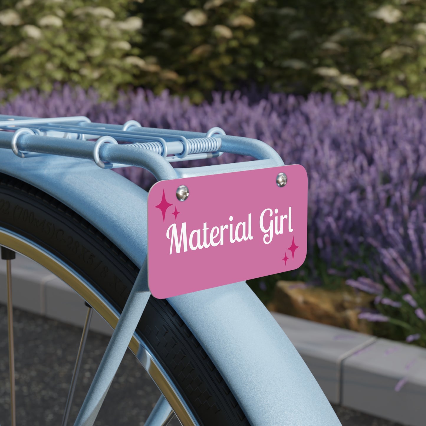 Material Girl Pink Mini License Plate — Cute Car Tag Gift