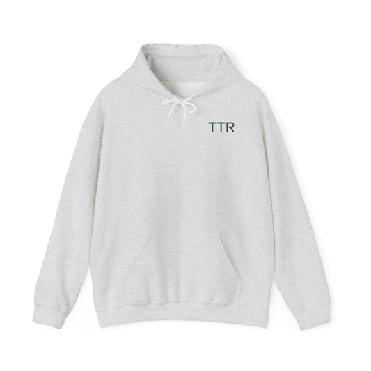 Vintage Race Car Emblem Hoodie | TTR green logo 'Take The Risk'